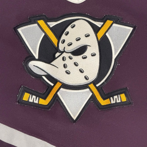Vintage CCM Mighty Ducks Hockey Jersey XL Anaheim Teal Purple Disney NHL Retro - Picture 3 of 8